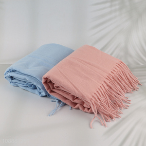 New product plain solid color scarf cashmere feel scarf for women