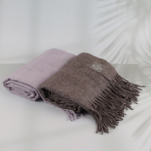 High quality solid color maillard scarf winter cashmere feel scarf