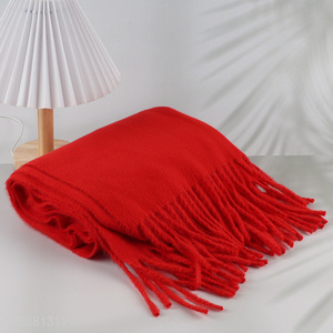 Online wholesale winter scarf solid color soft thick scarf for women