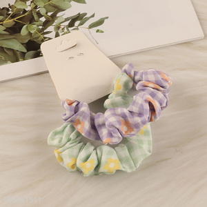 Good quality candy color 2pcs girls elastic hair ring hair band