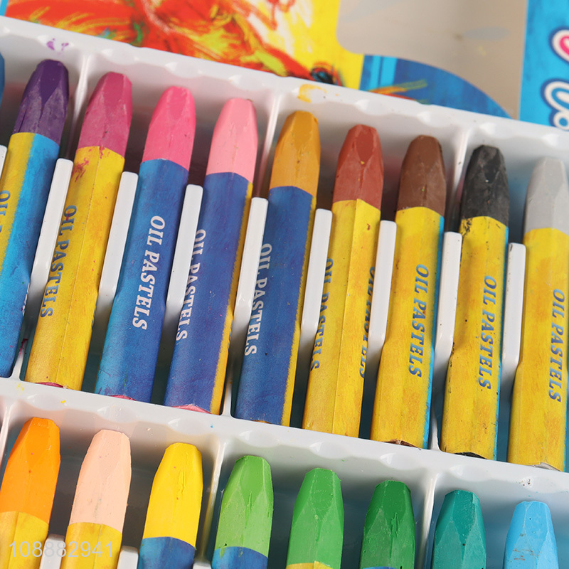 Top quality 24colors art supplies erasable wax crayon set
