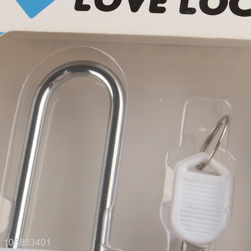 Factory price daily use heart pattern padlock with key