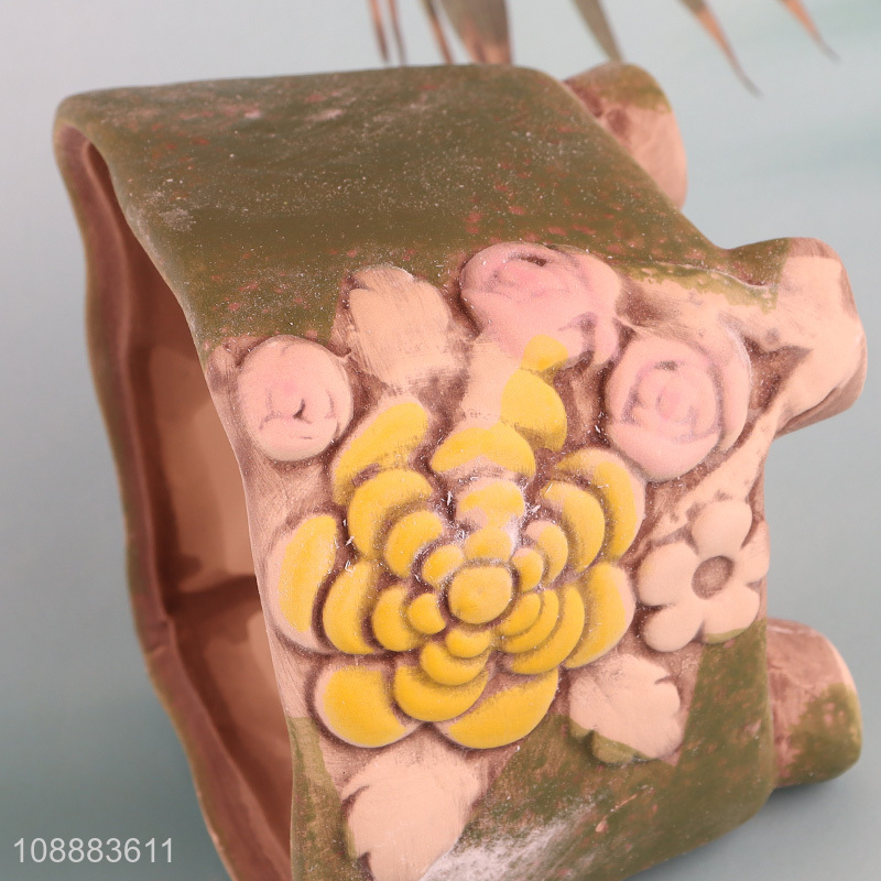 Top quality square succulents ceramic flower pot for sale