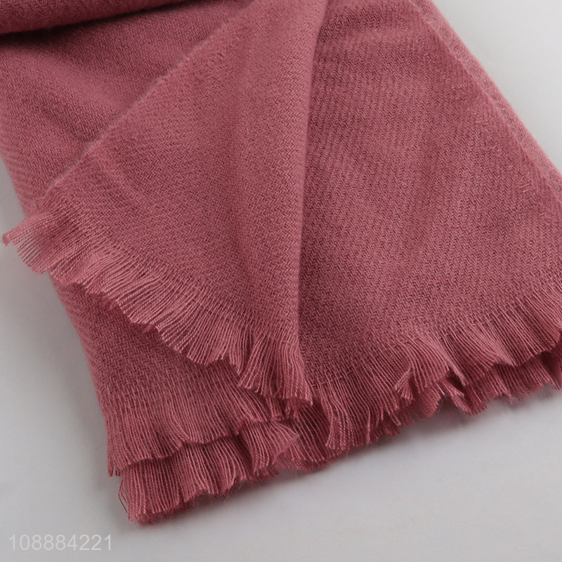 Factory Price Winter Scarf Plain Cashmere Feel Scarf for Women