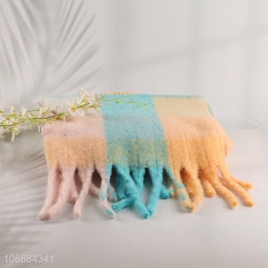 New Product Thick Fuzzy Plaided Scarf Winter Scarf Pashmina Shawls