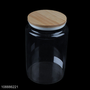 Best sale unbreakable glass food container storage jar with lid