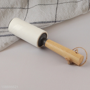 Wholesale extral sticky lint roller with bamboo handle for pet hair removal