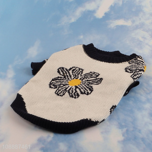 New Product Flower Pattern Dog Sweater Winter Pet Dog Puppy Clothes