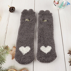 High quality winter fuzzy socks kawaii microfiber slipper socks