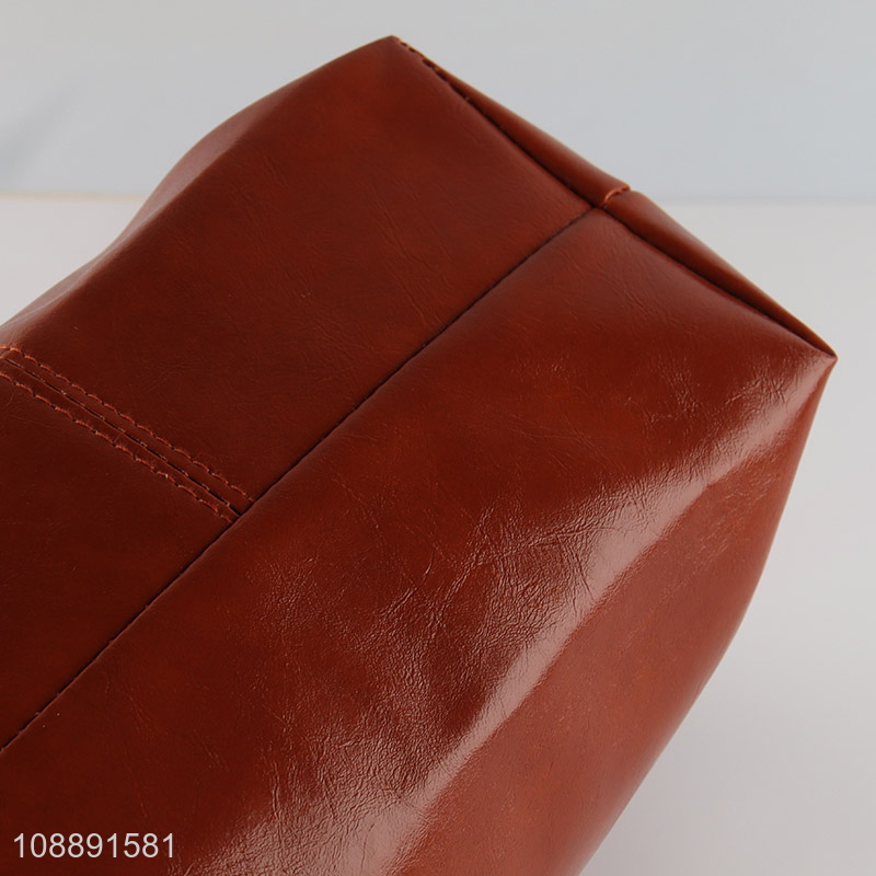 New arrival large capacity vintage pu leather shoulder bag for women
