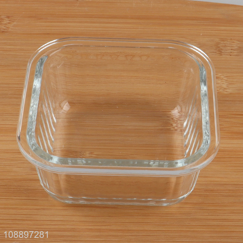 Yiwu market square glass food container sealed preservation box