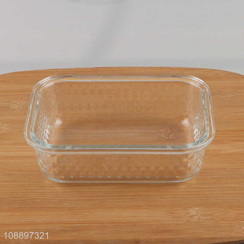 Top quality rectangle glass sealed preservation box food storage box