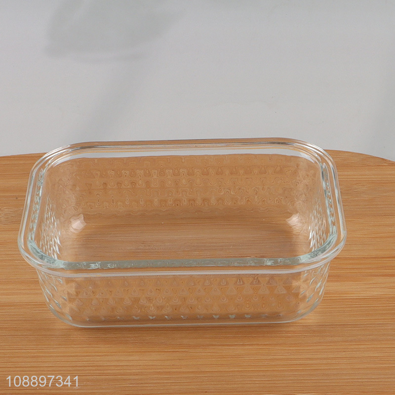 Best selling glass clear rectangle sealed preservation box food storage box