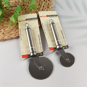 Wholesale stainless steel pastry pizza cutter wheel with sharp blade
