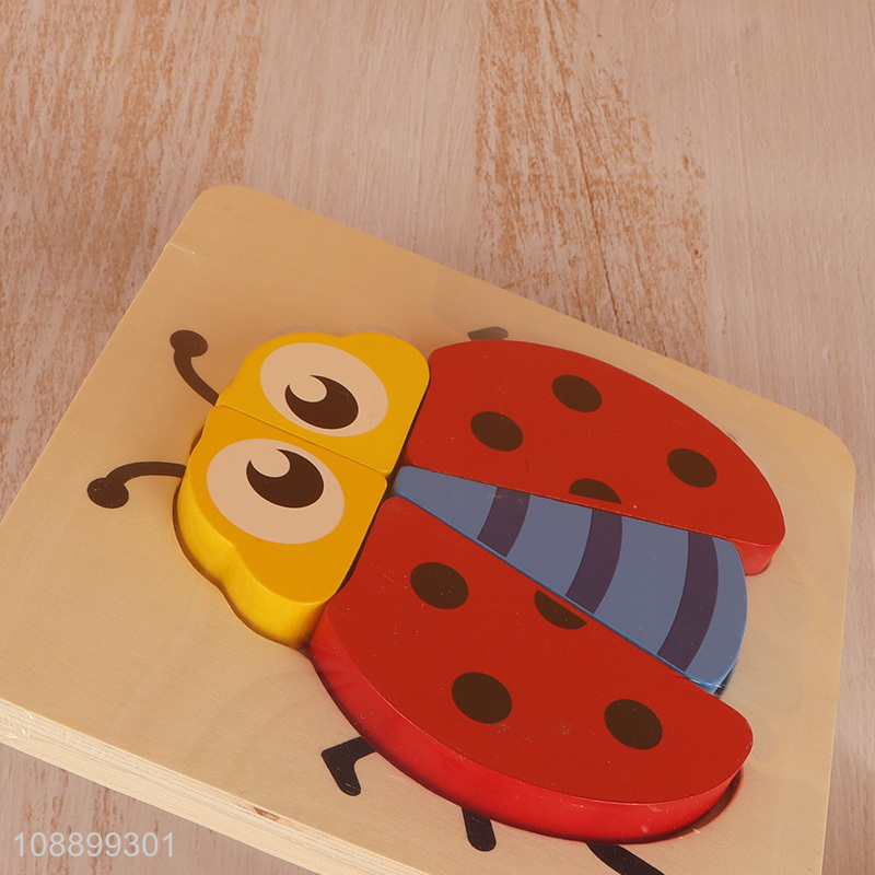 Popular products cartoon 3d wooden jigsaw toys for children