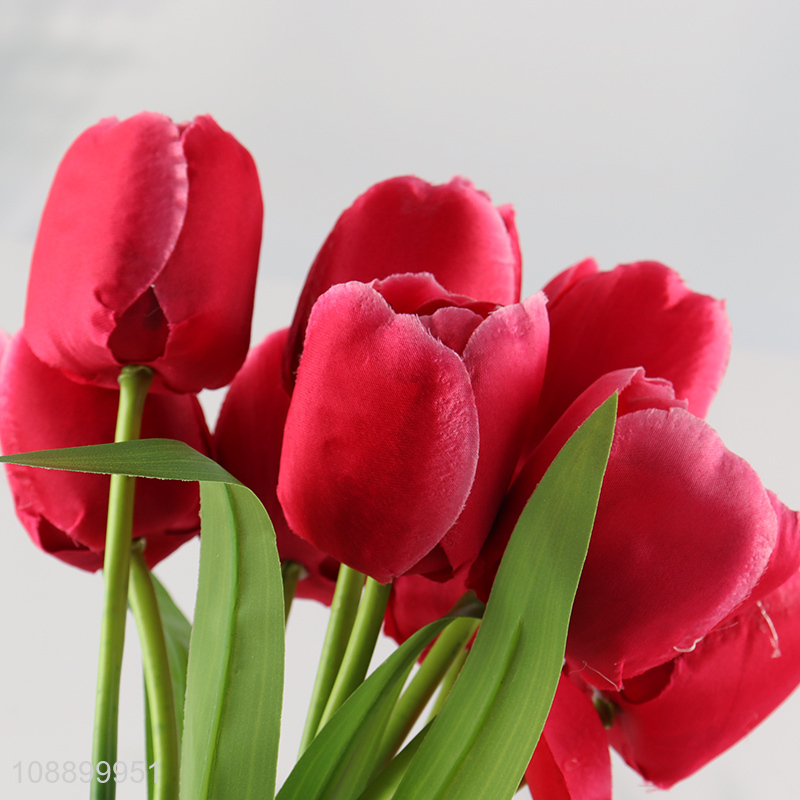 Wholesale 9-head artificial tulips lifelike tulip bouquets for garden decor