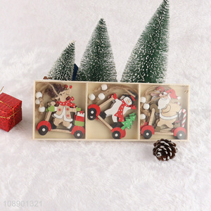 High Quality Christmas Tree Ornaments Hanging Painted Wooden Slices