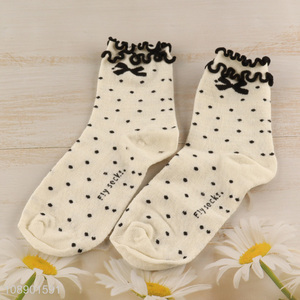 Popular product women's socks summer thin breathable ruffle crew socks
