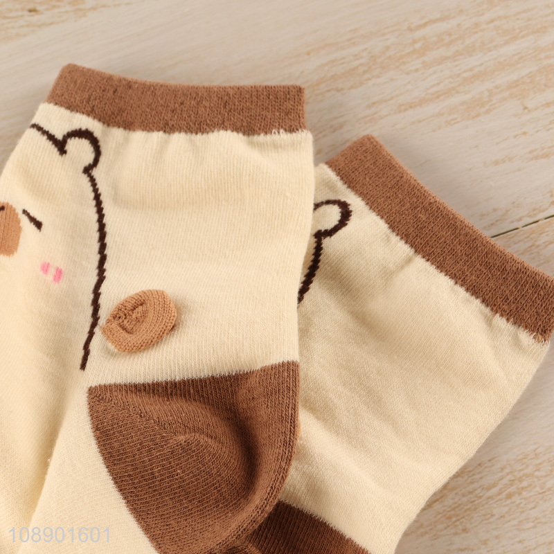 High quality cute cartoon cotton crew socks soft casual socks for women