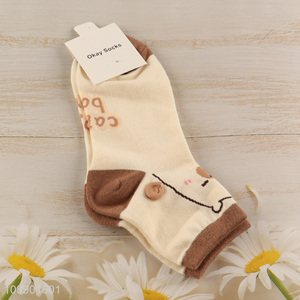 High quality cute cartoon cotton crew socks soft casual socks for women