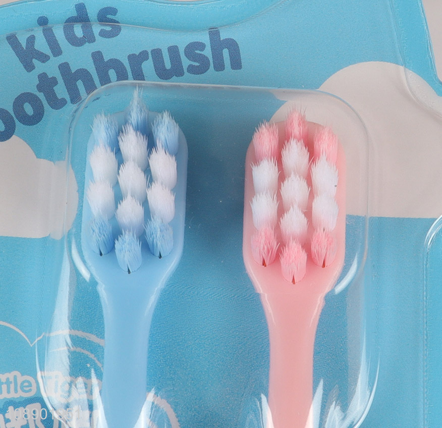 Hot selling 2pcs soft children toothbrush set for oral care