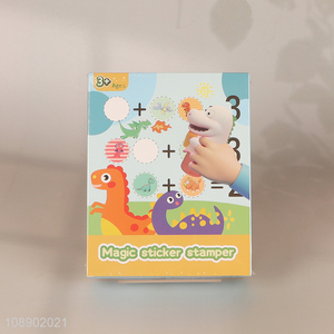 Best selling children dinosaur magic sticker stamper wholesale