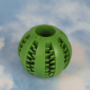 Good selling green pet teeth cleaning chew ball toys