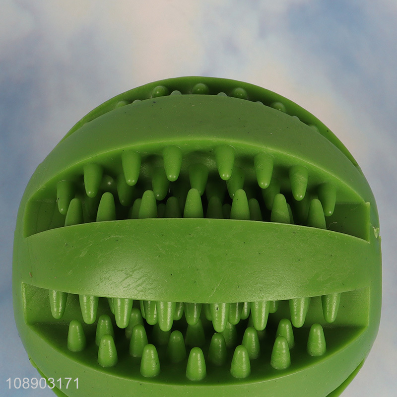 Good selling green pet teeth cleaning chew ball toys