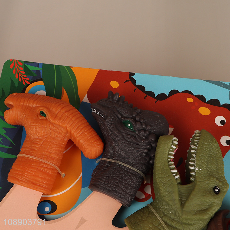 Top selling mini dinosaur hand puppet toy set wholesale