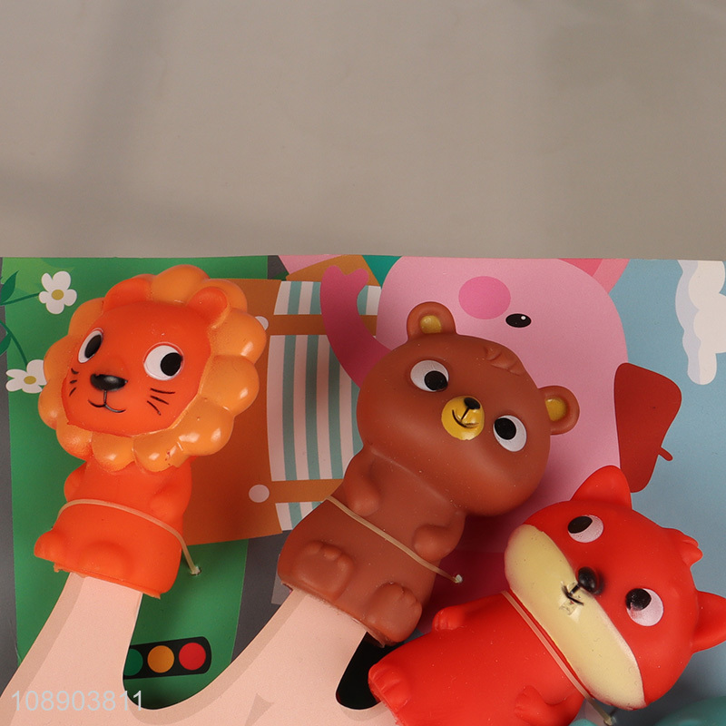 Yiwu market cartoon animal vinyl finger puppet toys for sale