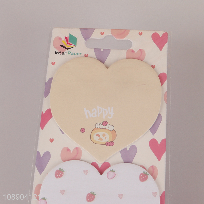 China factory heart shape 3colors self-adhesive sticky note