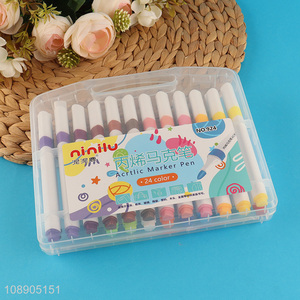 New product 24 colors acrylic paint markers for ceramic painting