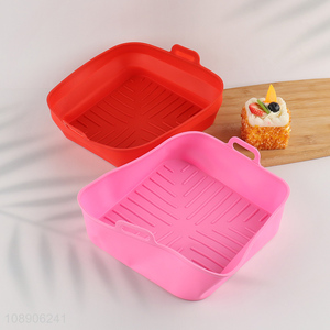 Wholesale square heat resistant silicone air fryer liners for baking