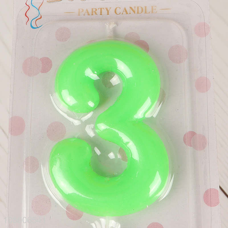 China factory green number 3 cake decoration birthday party candle