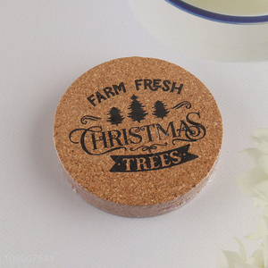 Good quality round reusable heat resistant cork coasters for drinks