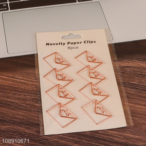 Good selling 8pcs metal clips paper clips office stationery