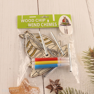 Hot Selling Sailboat Wind Chime Kit DIY <em>Painting</em> Wooden Arts Crafts