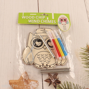 Wholesale Owl Wind Chime Kit DIY <em>Painting</em> Wooden Craft for Boys Girls