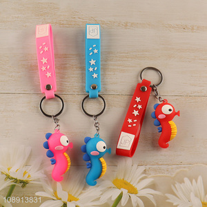 China Imports Kawaii Cartoon Seahorse Silicone Keychain Keyring