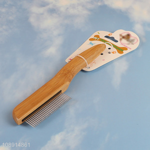 China imports pet dog cat grooming comb with wooden handle