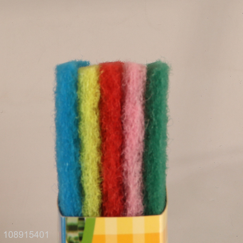 Top sale 5pcs multicolor kitchen cleaning scouring pad set