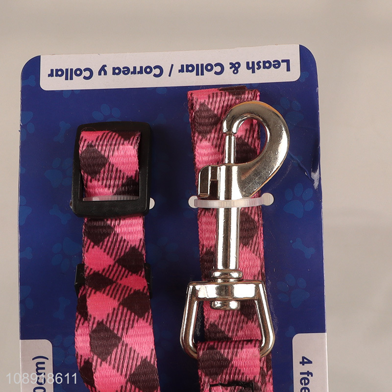 New Product Custom Logo Printed Dog Collar and Leash Set