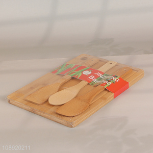 Factory supply bamboo meat <em>chopping</em> <em>board</em> and kitchen utensils set