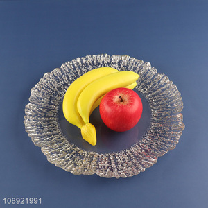 Hot selling tabletop decoration glass clear fruit plate dinner plate