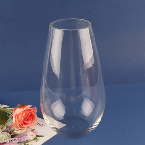 Factory price clear glass <em>flower</em> <em>vase</em> hydroponic <em>vase</em> for home decor