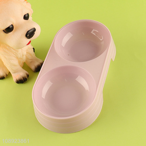 Low price pet double bowl puppy feeder bowl for sale