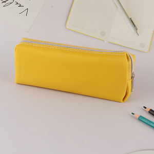 Online wholesale yellow students stationery pencil bag with zipper