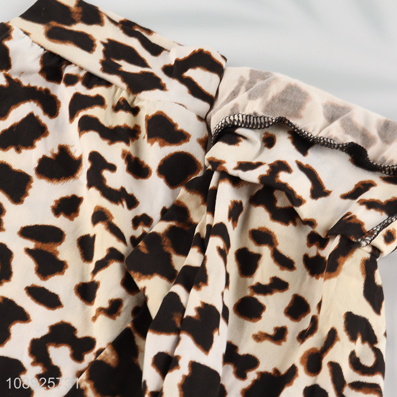 High quality soft leopard print loose pants for women