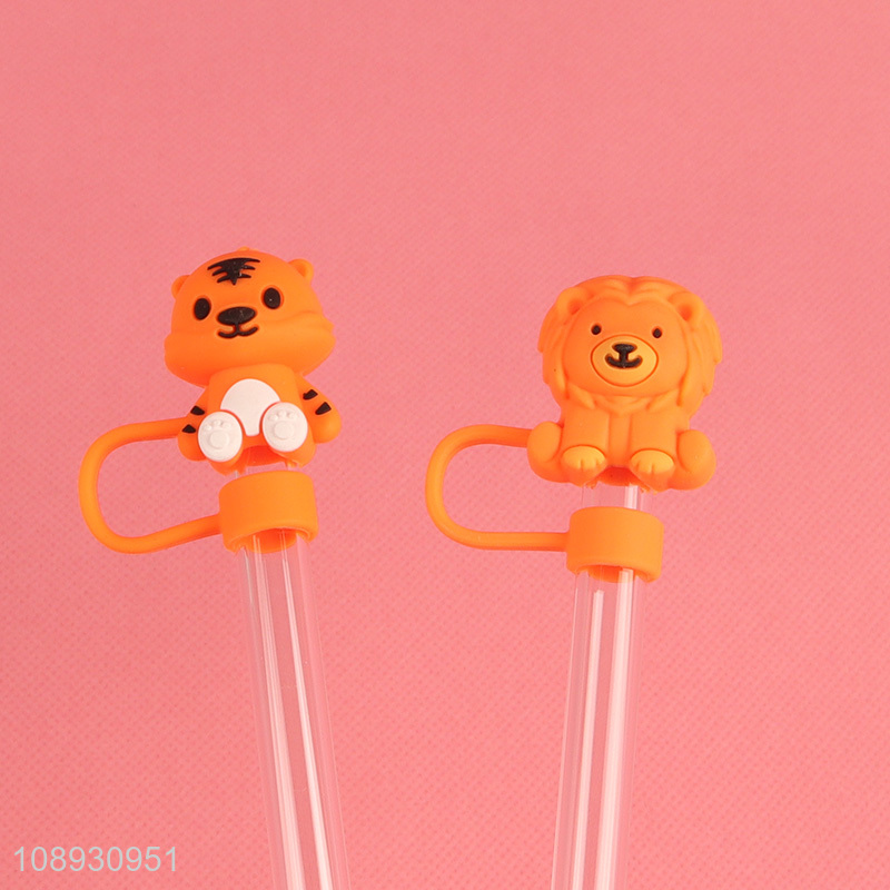 Good Quality 2+1 Reusable Glass Straws with Tiger Straw Stopper