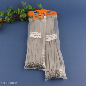 Best selling 100pcs stainless steel self-locking cable tie